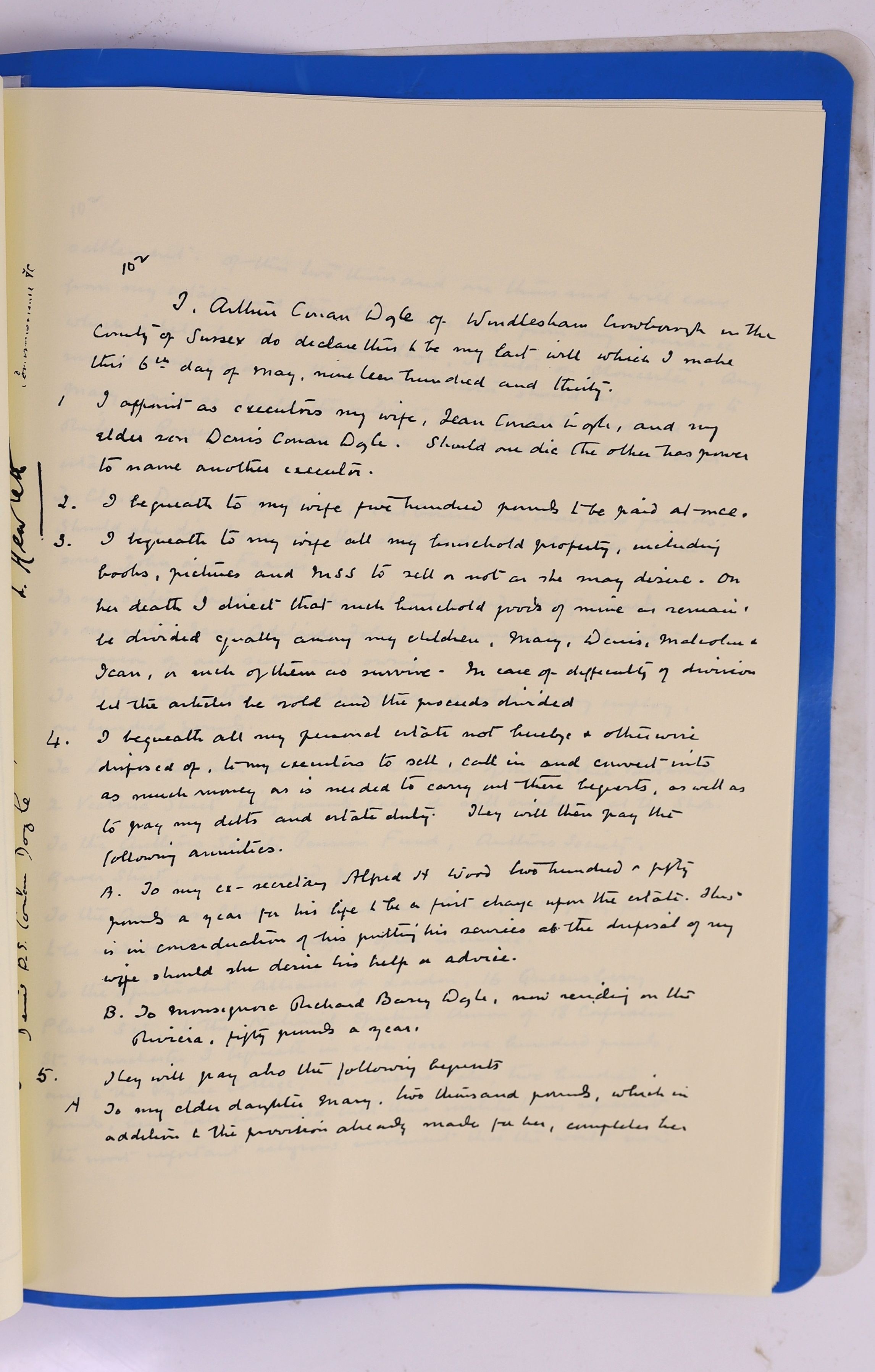 Doyle, Arthur Conan, Sir - Autograph letter